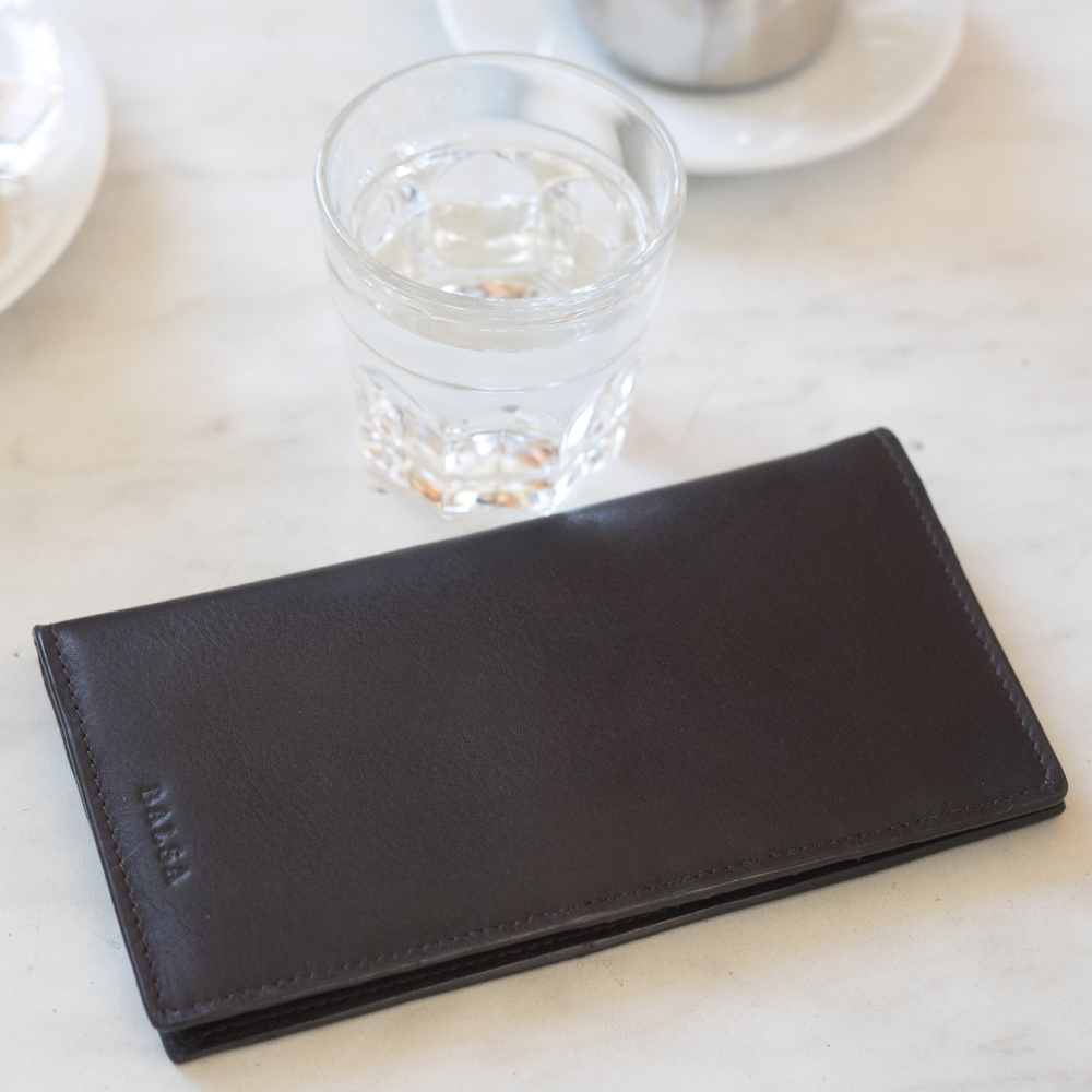 portefeuille en cuir marron balsa