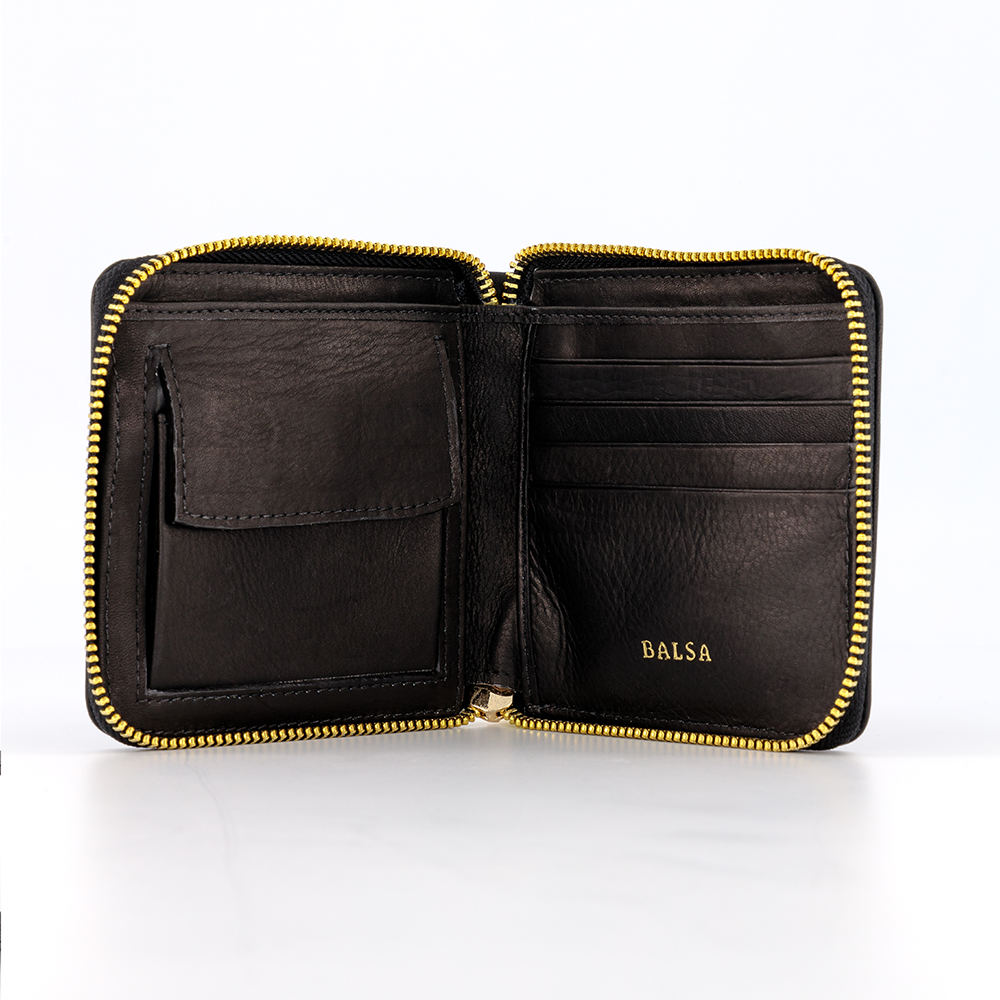 Portefeuille en cuir femme Noir BALSA Neidy
