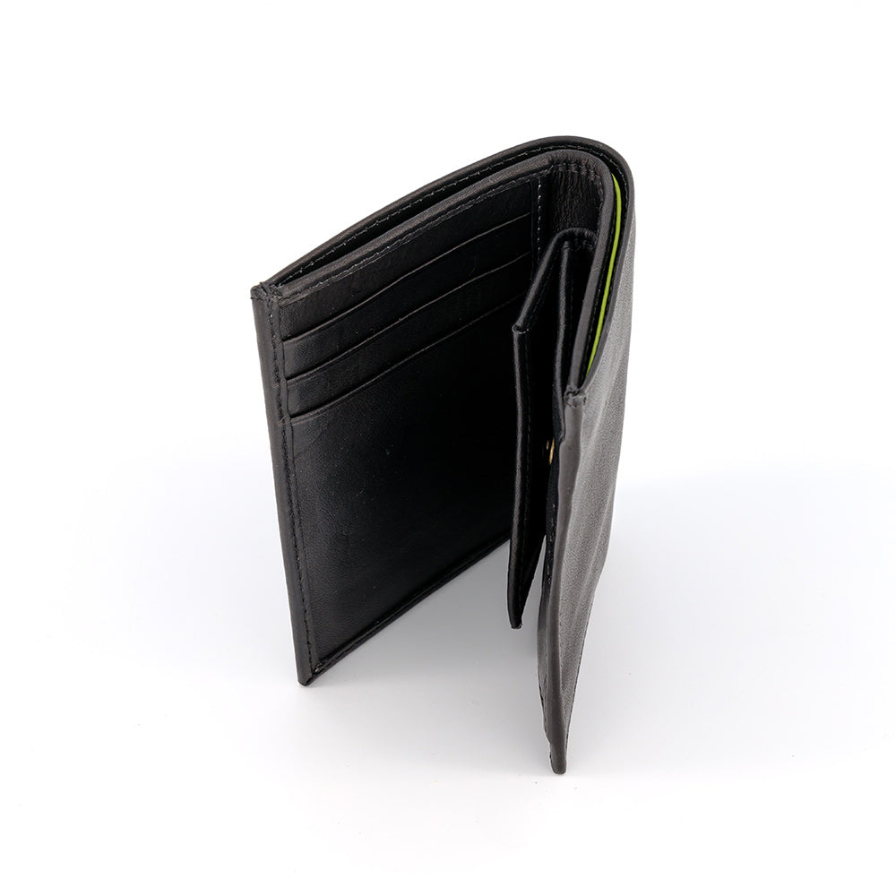 Porte feuille en cuir noir homme