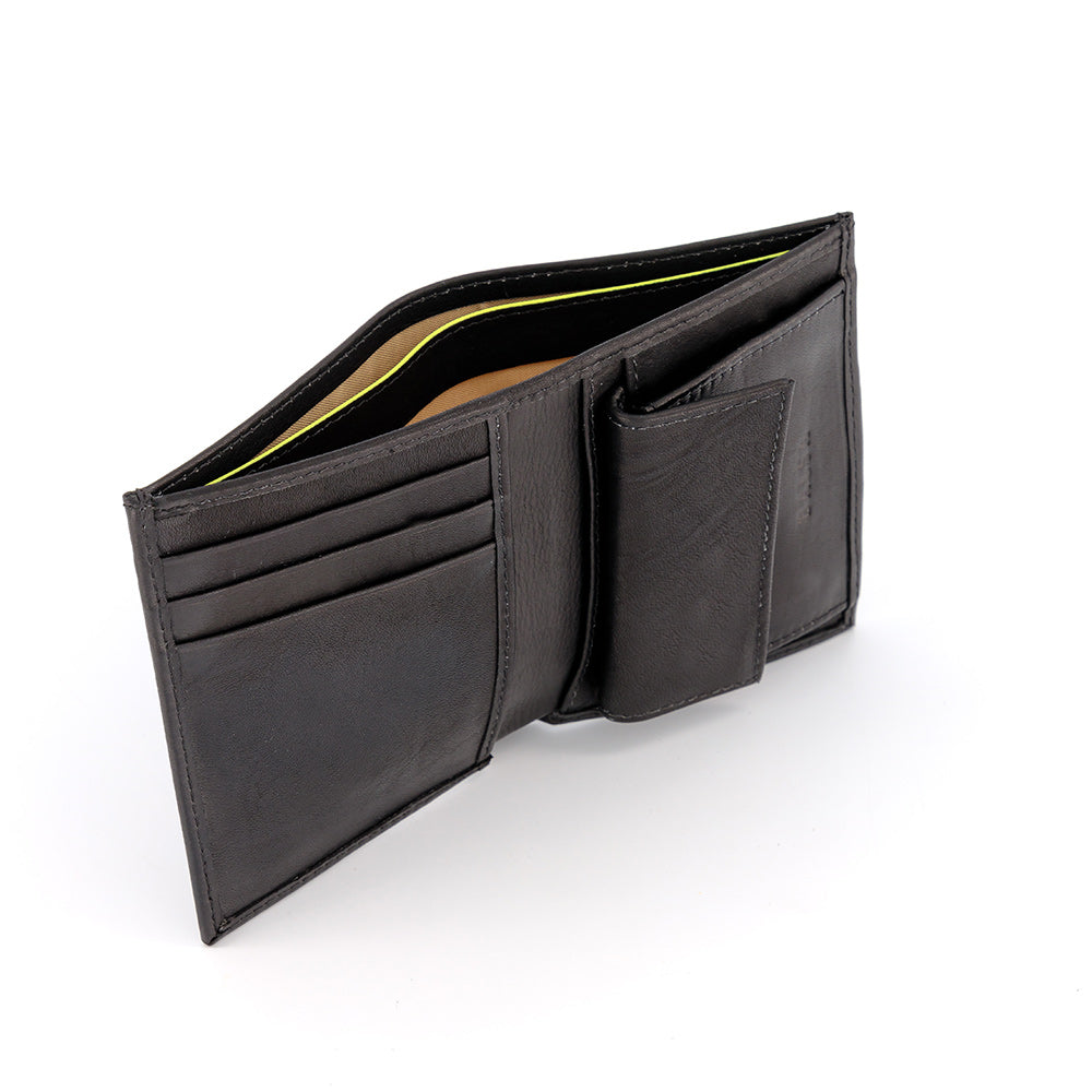 Porte feuille en cuir noir homme