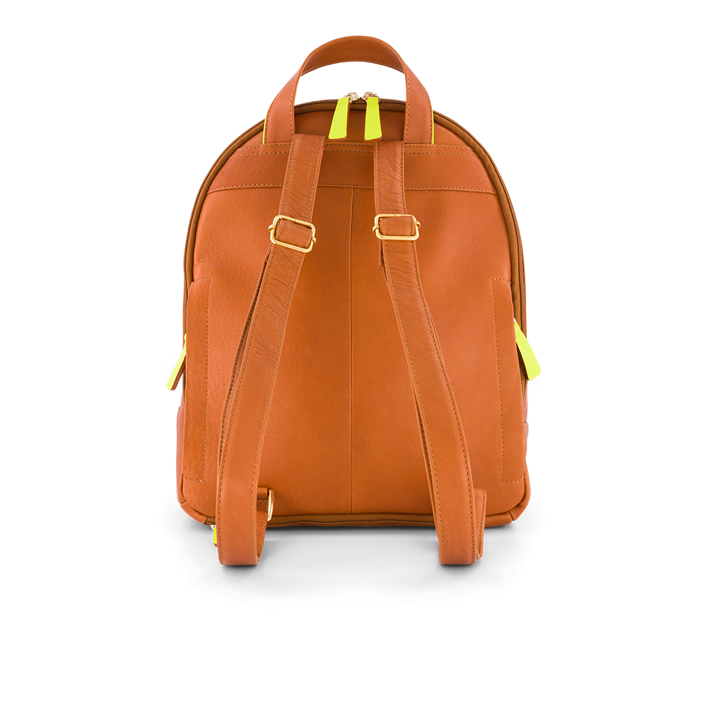 Sac à dos en cuir miel sans chrome fonctionnel léger BALSA
