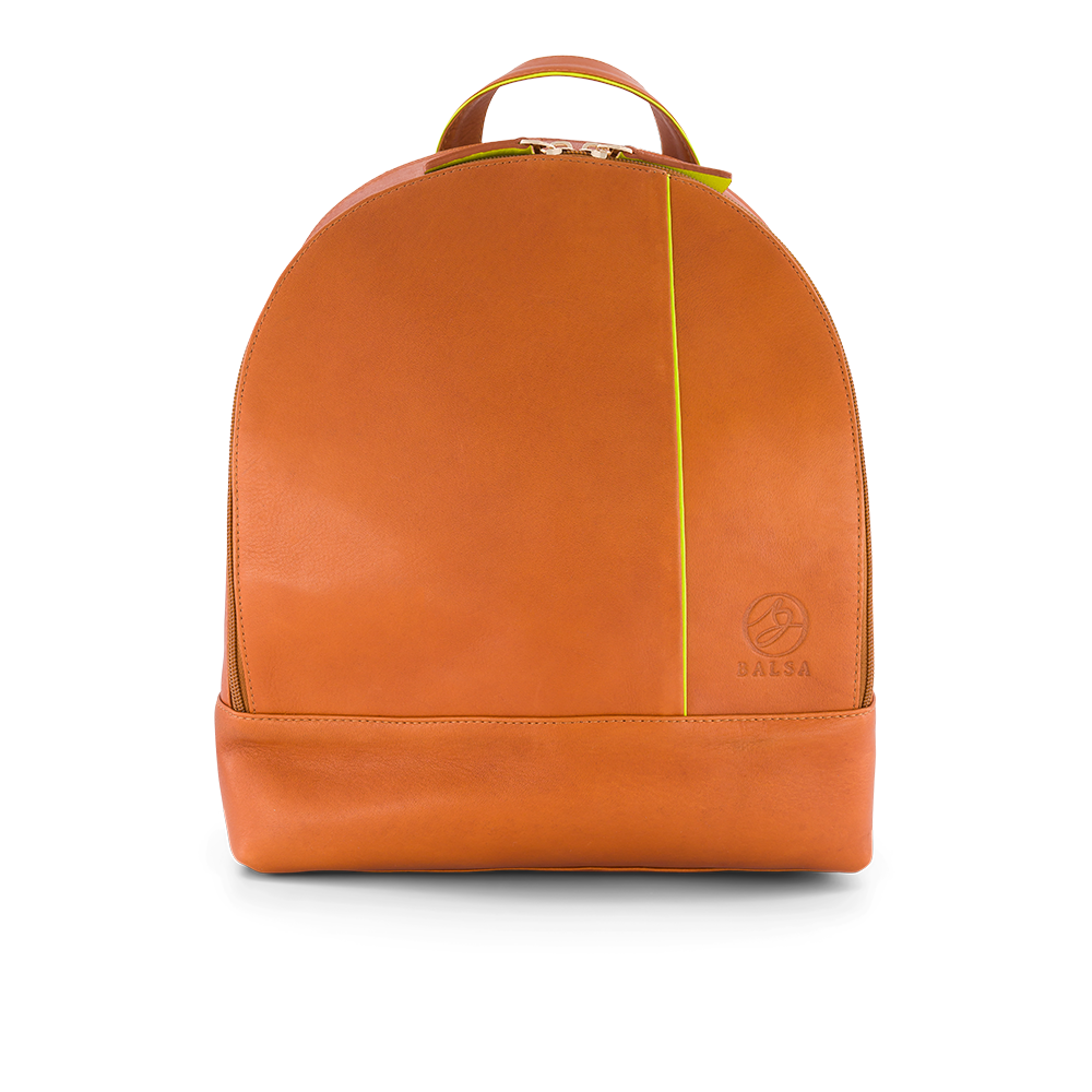 Sac à dos en cuir cognac sans chrome fonctionnel léger BALSA