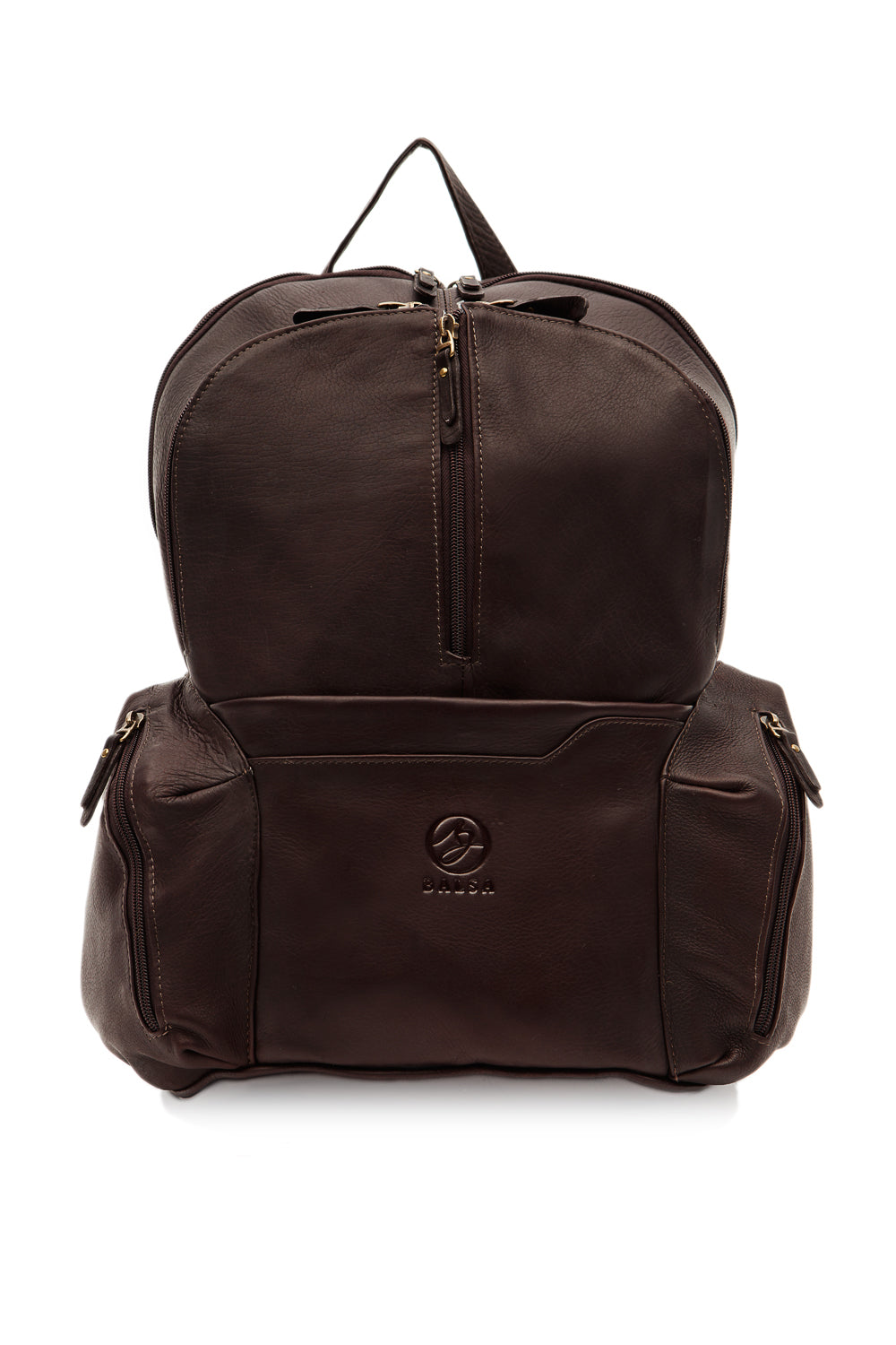 sac a dos en cuir cafe