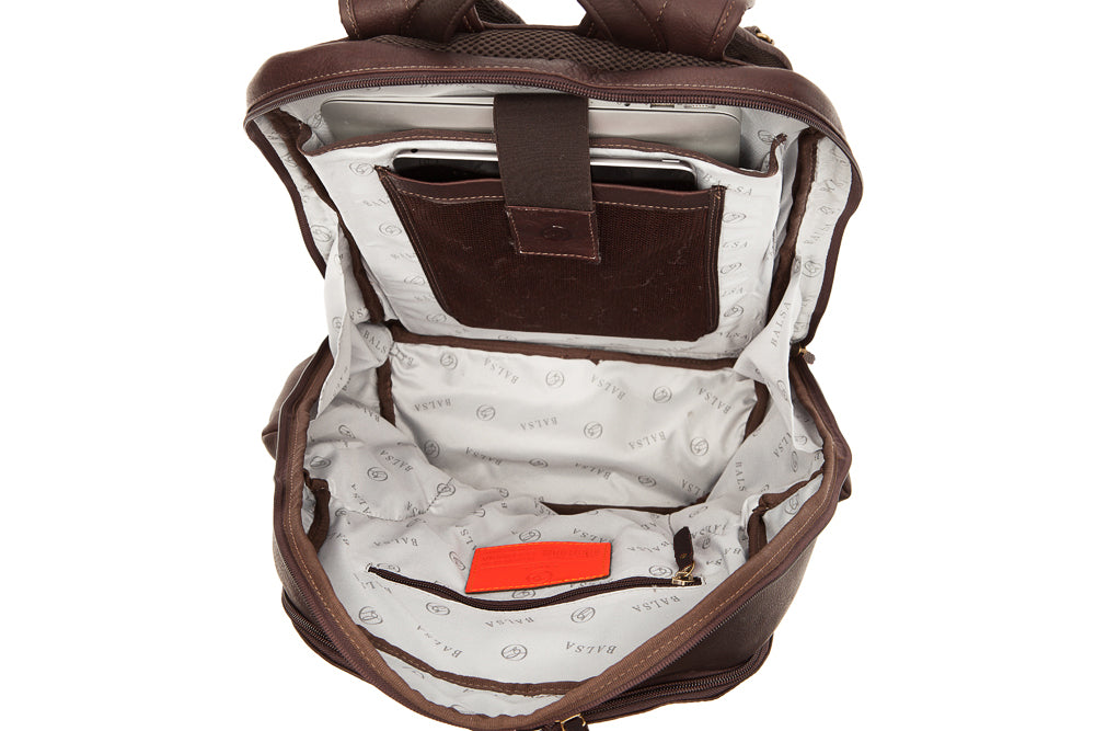 sac a dos en cuir cafe