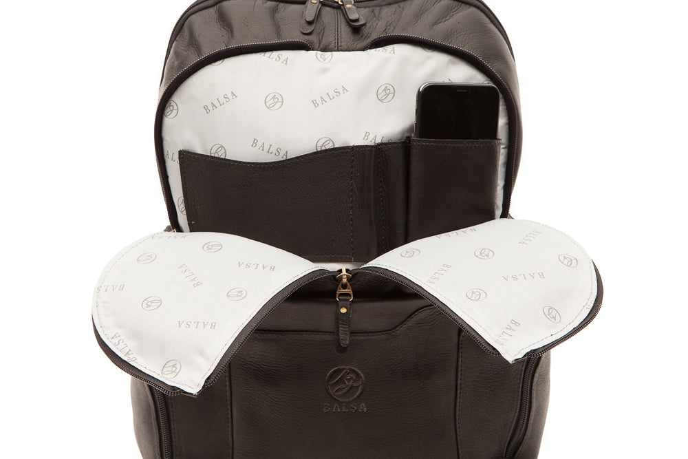 sac a dos en cuir noir