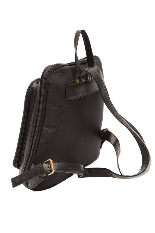 Sac à dos citadin urbain fait main noir détail jaune