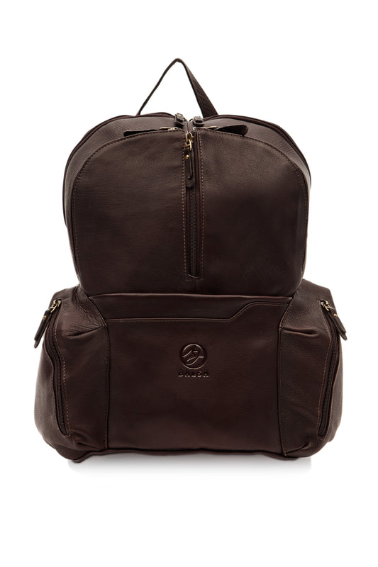 sac a dos en cuir cafe