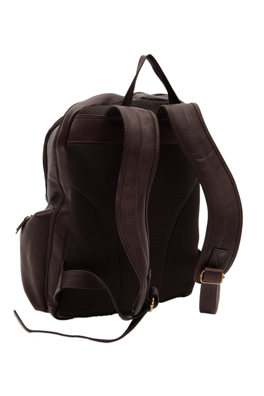 sac a dos en cuir cafe